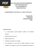 Embedded and Real Time System: PSN College of Engineering and Technology (Autonomous) Tirunelveli