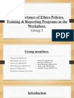 The Importance of Ethics Policies, Training & Reporting Programs