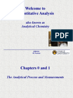 Welcome To Quantitative Analysis: Also Known As Analytical Chemistry