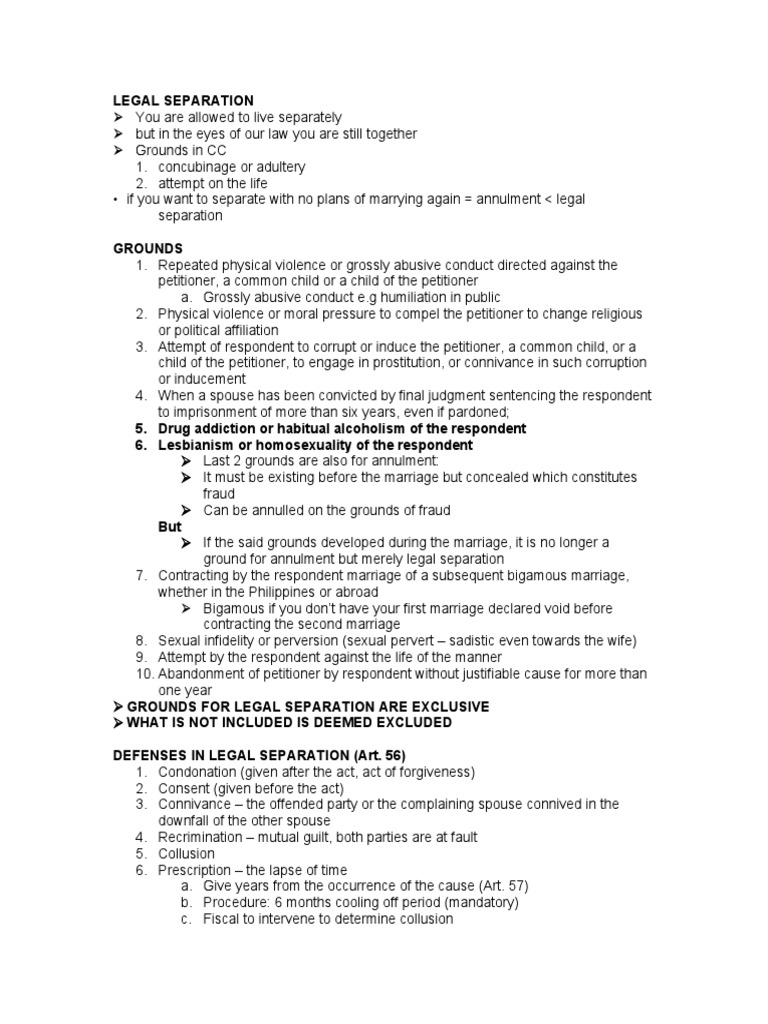 Legal Separation PDF Annulment Adultery