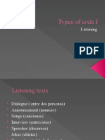 Types of Listening Texts for ESL Students