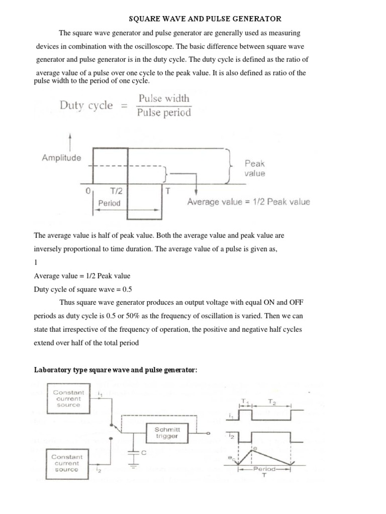Square Wave and Pulse Generator PDF