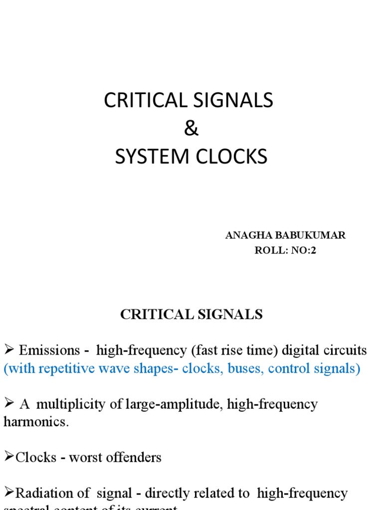 Critical Signals and System Clocks Guide | PDF