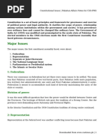 Constitutional Issues - Pakistan Affairs Notes For CSS-PMS-1