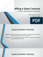 Draft Sales Contract for Prize-Winning Dog