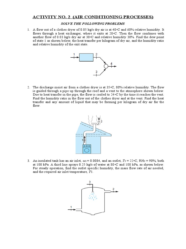 Activity No. 2 (Air Conditioning Processes) : Solve The Following ...