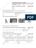 II. HELLÁSZ FÖLDJÉN - A Csoport (5. Osztály Témazáró Feladatlap)