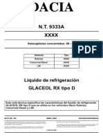 N.T. 9333A XXXX: Líquido de Refrigeración Glaceol RX Tipo D