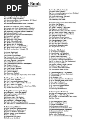 Pop Songbook Lyrics Only Pdf Musicians Entertainment General