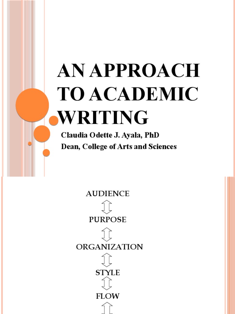 An Approach To Academic Writing: Claudia Odette J. Ayala, PHD Dean ...