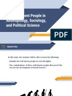 Prominent Figures in Anthropology, Sociology and Political Science