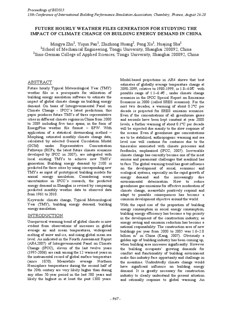 Future Hourly Weather Files Generation | PDF