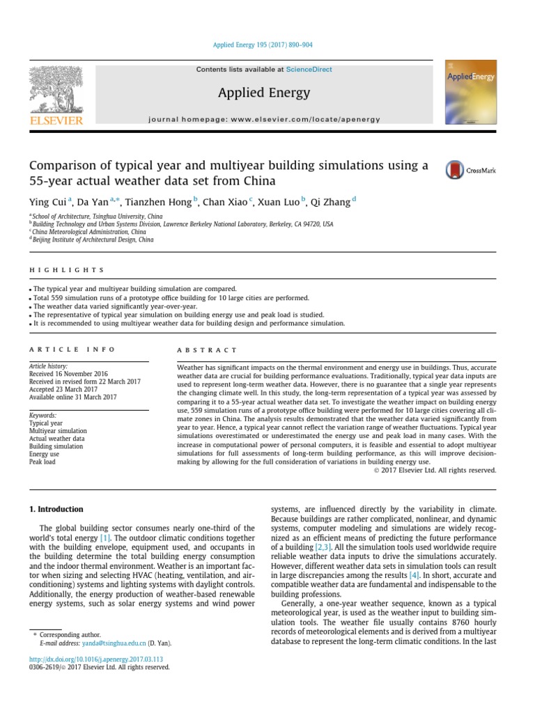 Comparison of Typical Year and Multiyear Building Simulations Using A ...