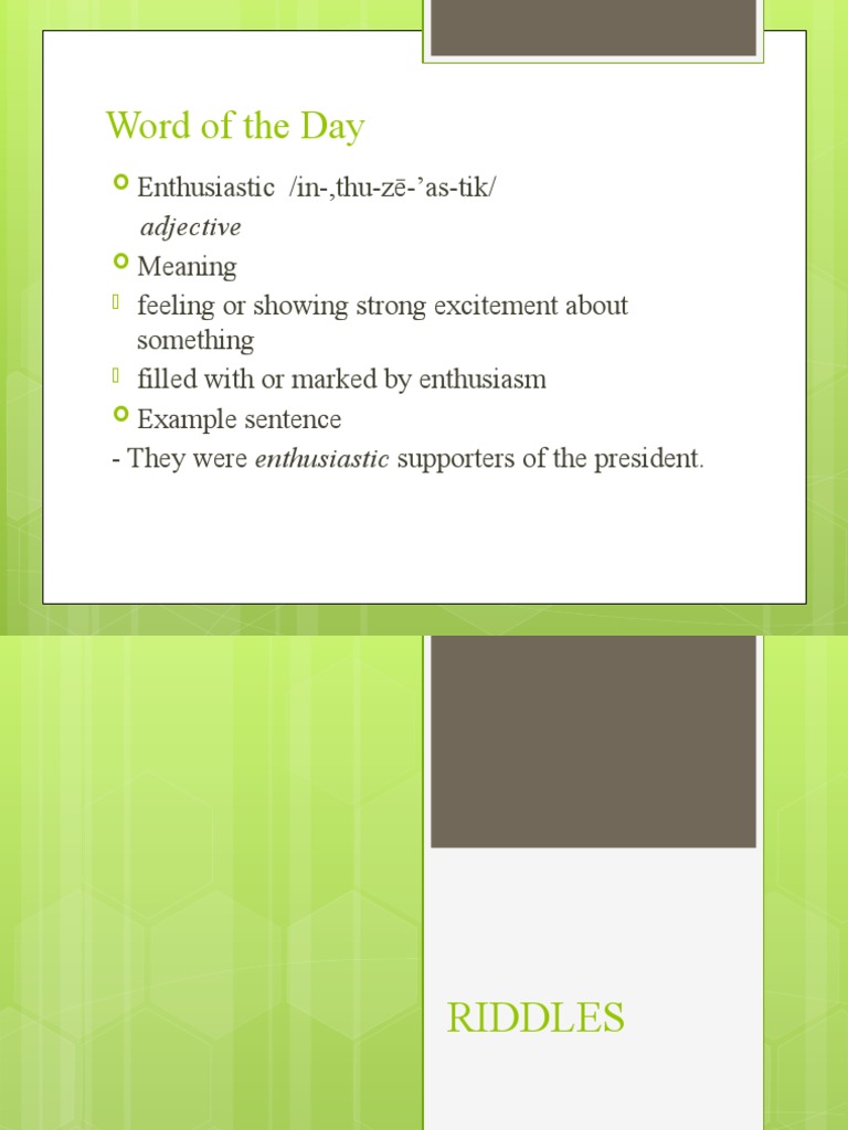 Daily Word and Riddles Guide | PDF | Riddle | Question
