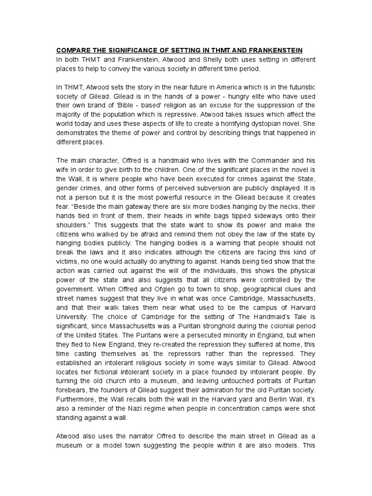 Significance Of Setting In Frankenstein