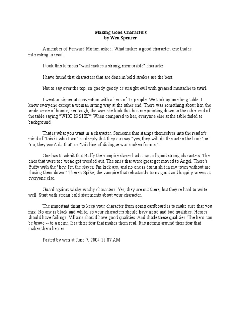Making Good Characters PDF
