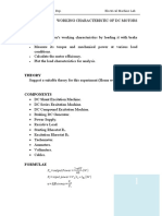 Working Characteristic of DC Motors