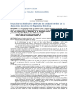 Impozitarea Dobânzilor Obţinute de Cetăţenii Străini de La Depozitele Deschise În Republica Moldova