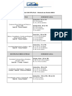 HORÁRIO DAS DISCIPLINAS - Mestrado em Direito 2020/2