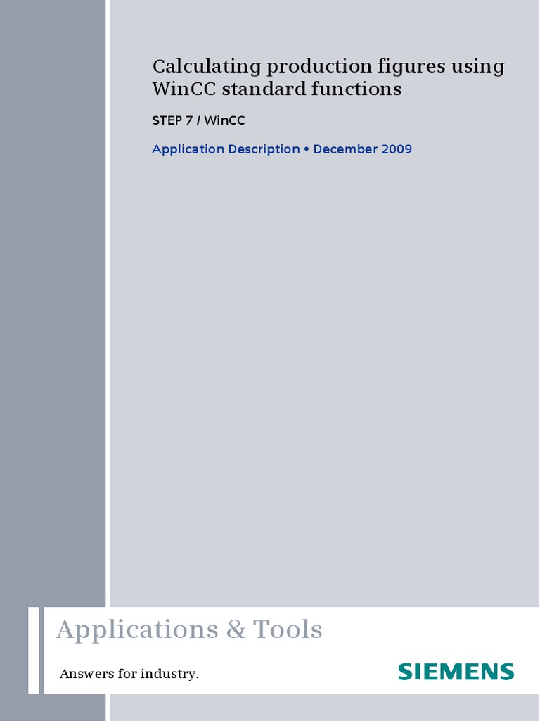Applications & Tools: Calculating Production Figures Using Wincc ...