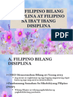 Ang Filipino Bilang Disiplina at Filipino Sa Iba't