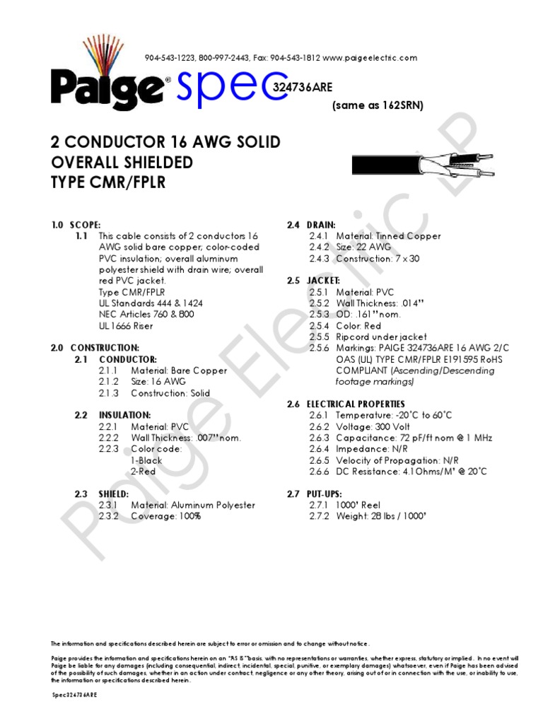 UL 1666 Cable Specifications Overview | PDF | Electrical Conductor ...