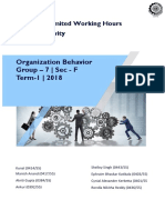 Organization Behavior Group - 7 - Sec - F Term-1 - 2018: Impact of Limited Working Hours On Productivity