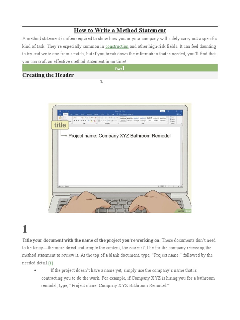 How To Write A Method Statement | PDF | Personal Protective Equipment ...