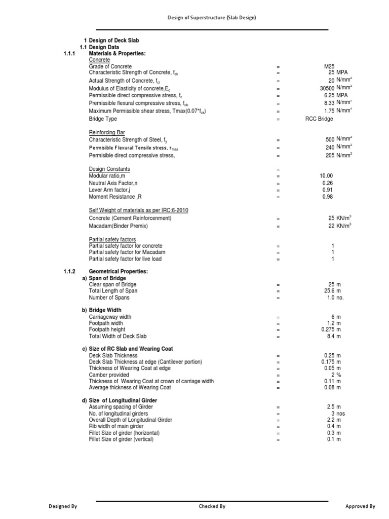Slab Design for Bridge Superstructure | PDF | Strength Of Materials ...
