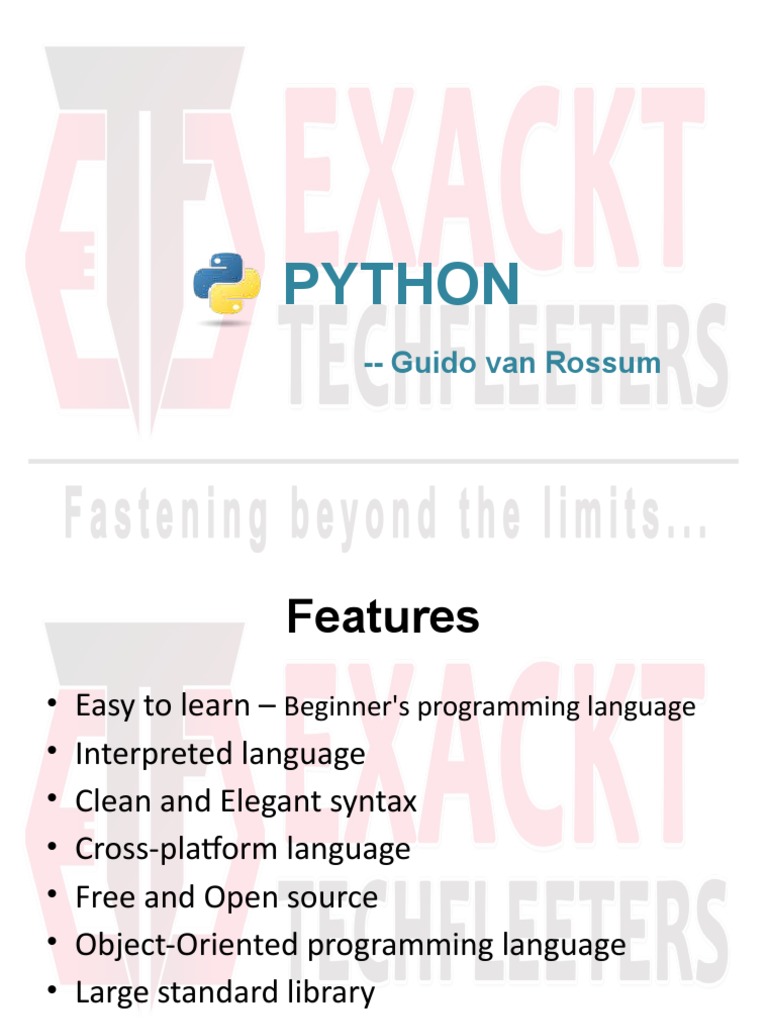 Python: - Guido Van Rossum | PDF | Class (Computer Programming ...