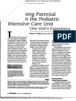 decreasing parental stressin the pediatric intensive care unit