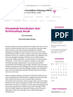 Penyebab Kenakalan Dan Kriminalitas Anak - Fakultas Pendidikan Psikologi - Universitas Negeri Malang PDF