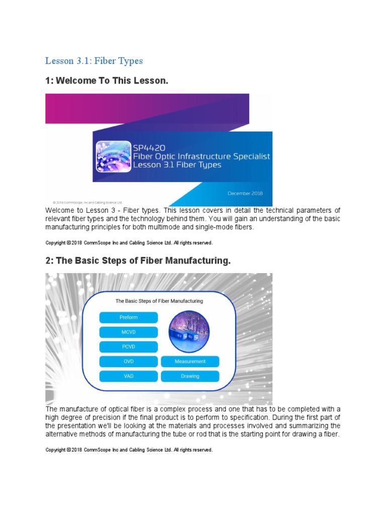 3-Fiber Types | PDF | Wavelength Division Multiplexing | Optical Fiber