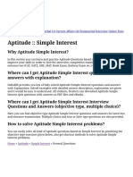 Simple Interest - Aptitude Questions and Answers