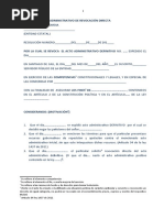 Modelo de Acto Administrativo de Revocación Directa