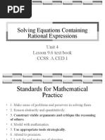 Rational Equations and Inequalities