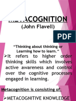 Metacognition: (John Flavell)