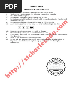 General Paper Questions for Primary School Grade 6 Six
