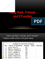 Using Rank Formula and If Function