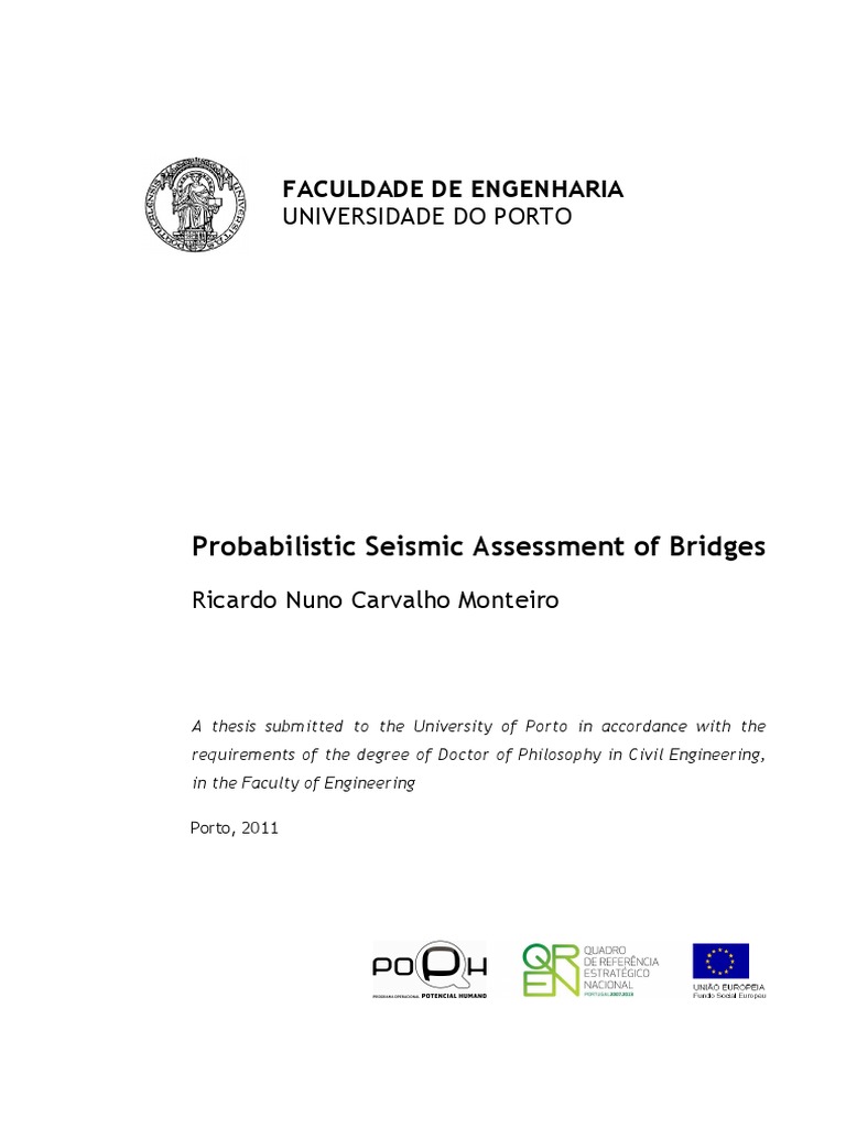 Probabilistic Seismic Assessment of Bridges | PDF | Earthquake ...