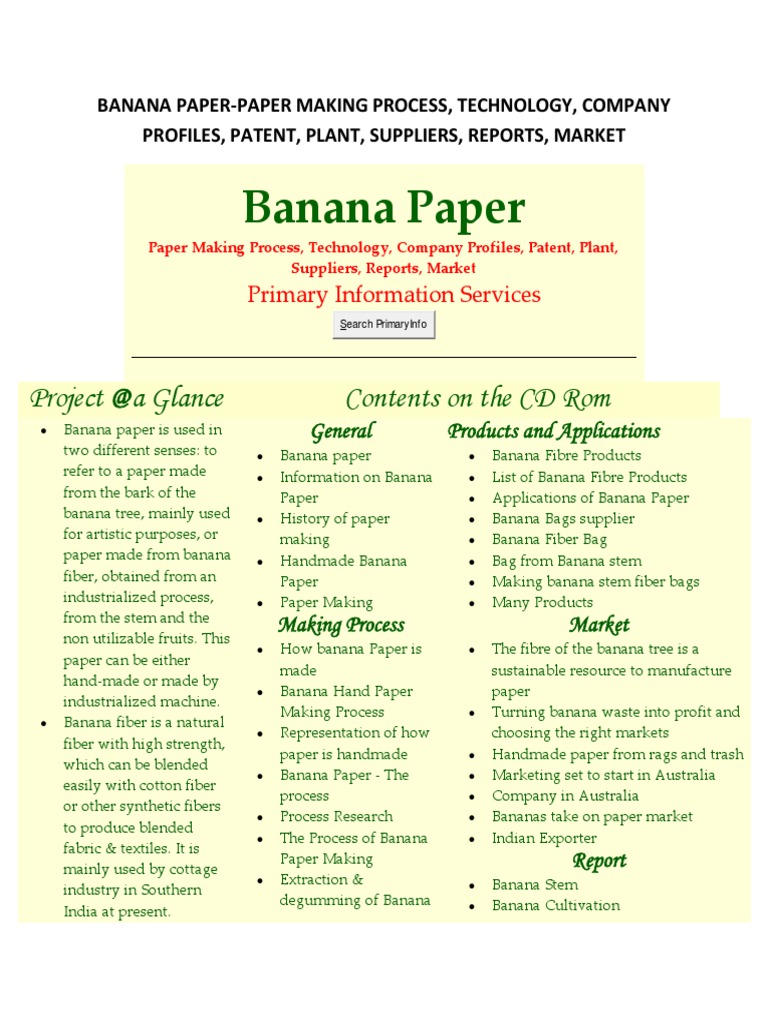 Banana Paper Manufacturing Insights | PDF | Papermaking | Paper