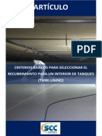 SCC - Consideraciones Básicas A La Hora de Seleccionar El Recubrimiento para Interior de Tanques PDF