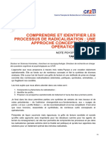 Comprendre Et Identifier Les Processus de Radicalisation Une Approche Conceptuelle Et Opérationnelle