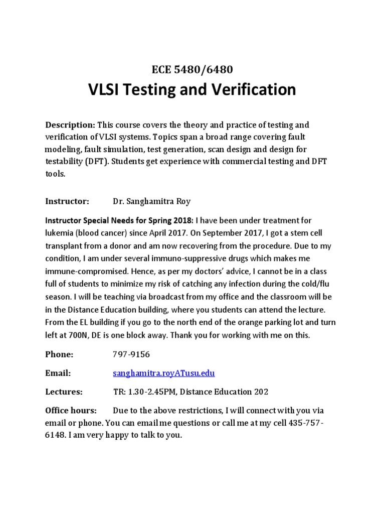 VLSI Testing & Verification Course | PDF | Electronics | Computing