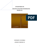 A Project Report On Comparative Analysis of Insurance Products