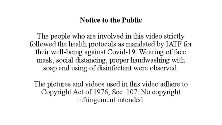 Public Health Protocols Notice | PDF