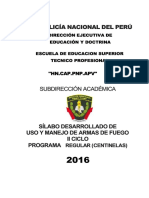 Silabo Uso y Manejo de Armas de Fuego II 2016 Centinelas 1 1 PDF