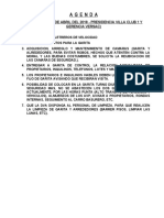 A G E N D A: (Reunion Dia 06 de Abril Del 2018 - Presidencia Villa Club 1 Y Gerencia Versac)