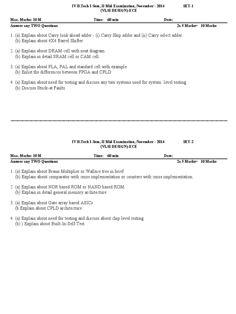 Vlsi Design QUESTIONS | PDF
