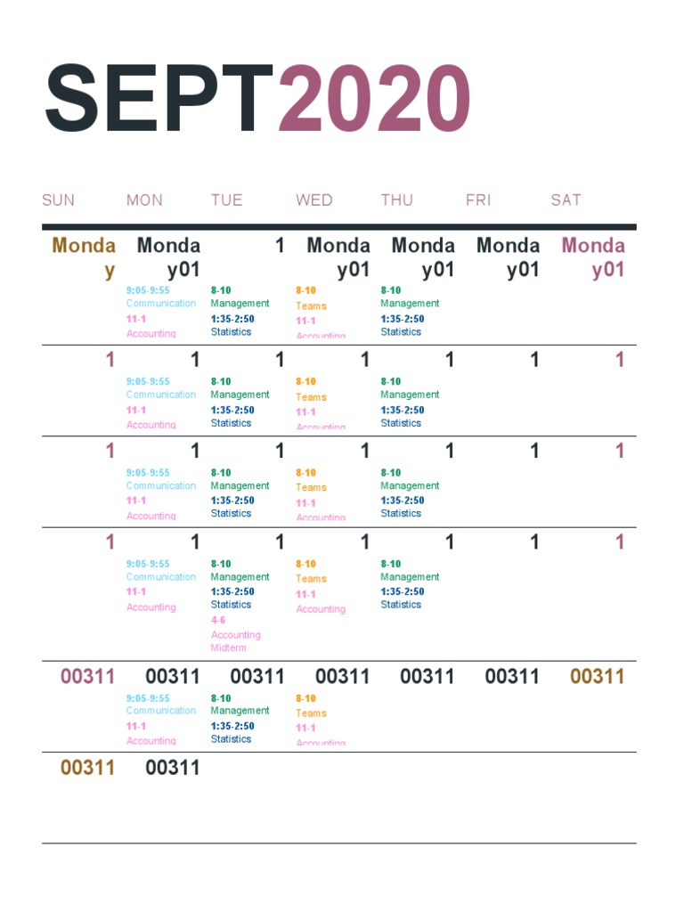 September 2020 Class Schedule | PDF | Business | Technology & Engineering